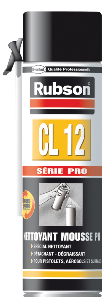 Nettoyant Mousse Polyuréthane CL12 Aéro 500 ml pour éliminer les résidus de mousse fraîche