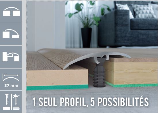 Seuil Invisifix 5 en 1 Chêne Northern 1.86m