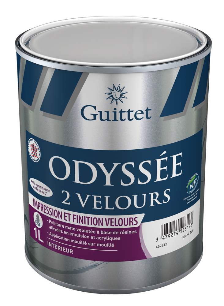 Pot de peinture 1L Odyssee 2 Velours de la marque Guittet impression et finition