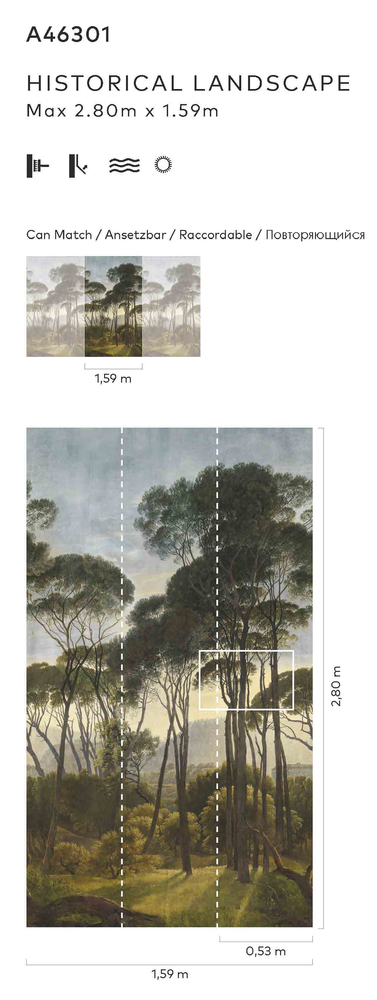 A46301 Papier Peint Panoramique Historique 159 x 280 cm