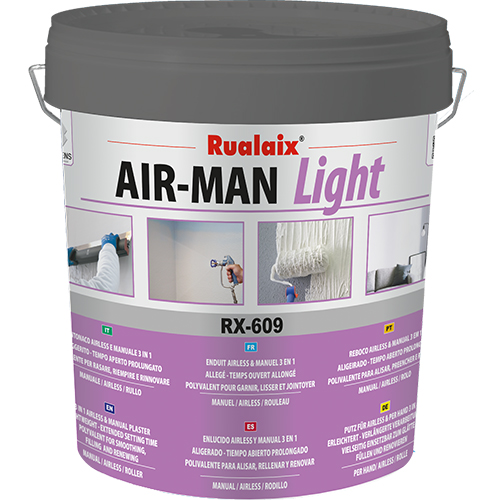 Enduit RX-609 AIR-MAN Light Airless et Manuel 15L pour murs intérieurs, offrant une finition lisse et facile à appliquer.