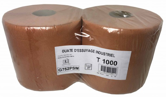 Bobines d'essuyage industriel T1000 chamois grand format lot de 2