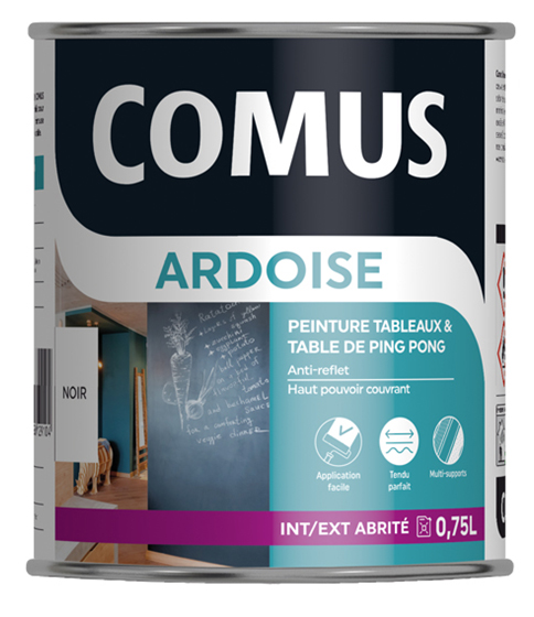 Peinture ardoise Comus Noir 0.75L pour créer un tableau noir