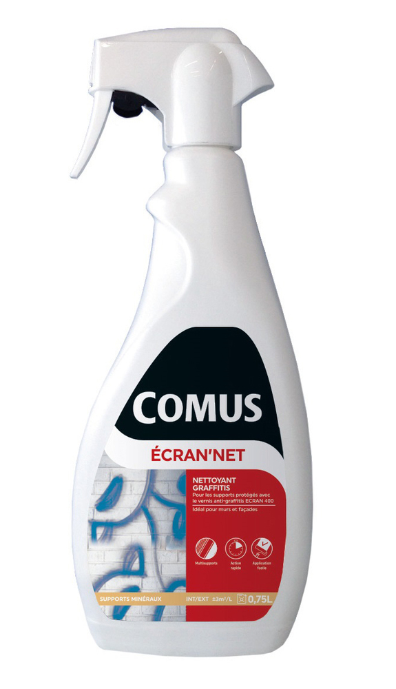 Nettoyant graffitis Ecran Net en vaporisateur 0.75L pour murs et surfaces de bâtiment
