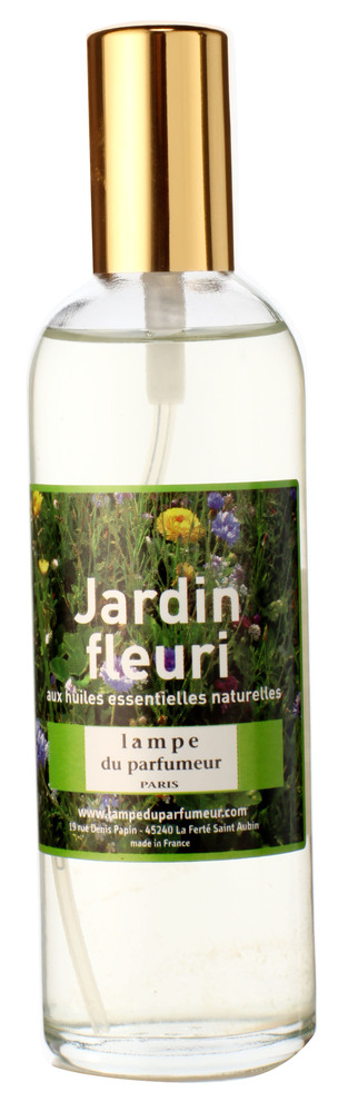 Désodorisant d'ambiance Senteur Jardin Fleuri 100 ml, en flacon pulvérisateur pour intérieur.