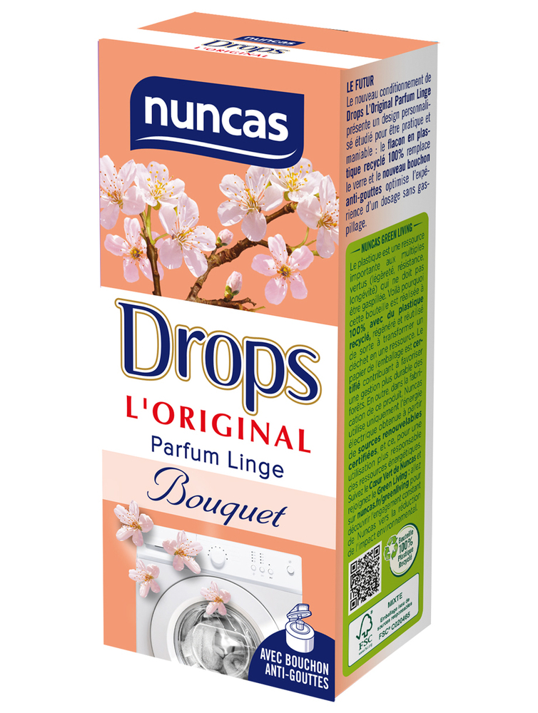 Flacon de Drops Parfum Linge Concentré Bouquet 100 ml pour une fraîcheur florale intense