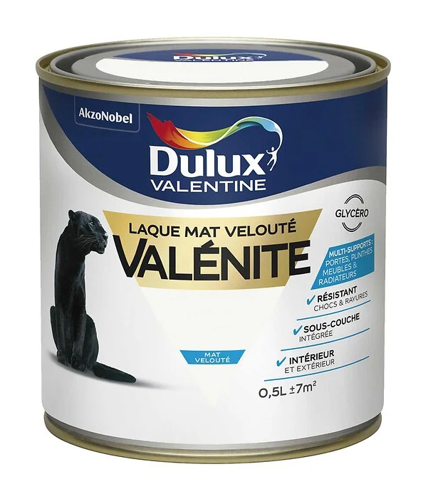Peinture intérieure glycéro Laque Valénite finition Mat Velouté 0.5L