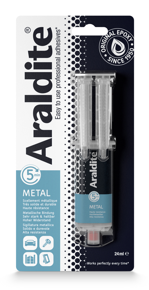 Seringue de Colle Métal époxy bi-composants 24 ml pour assemblage haute résistance