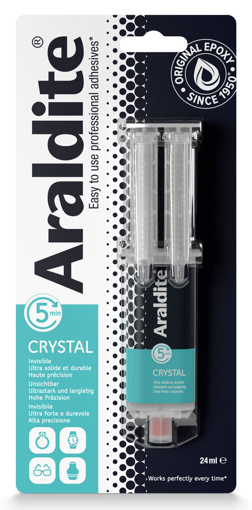 Colle époxy transparente Colle Cristal 24 ml en seringue pour un assemblage précis