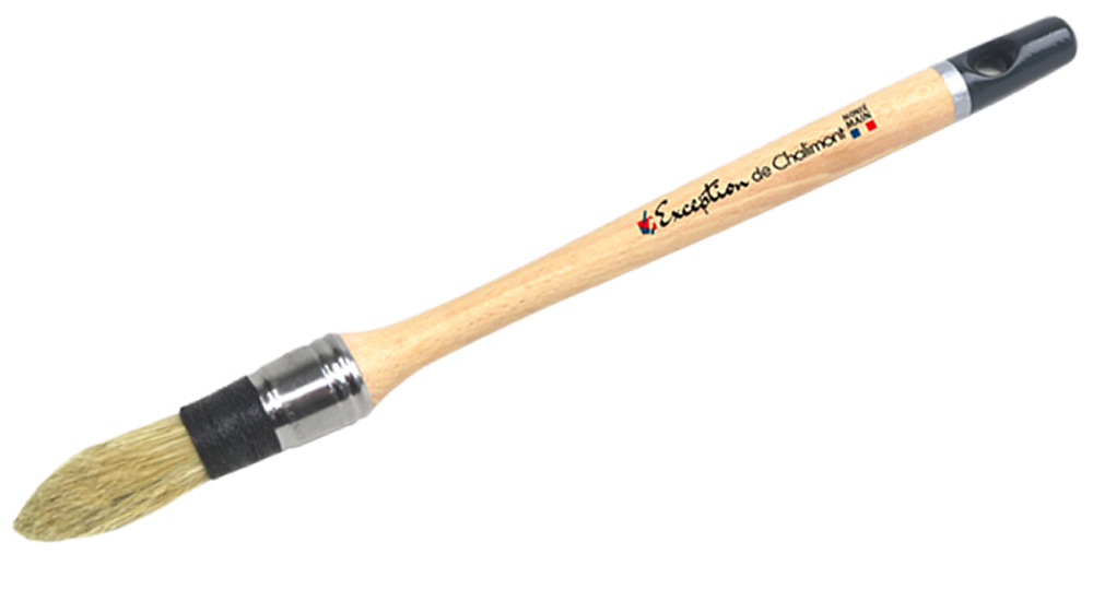 Brosse à rechampir Exception de Chalimont à manche en bois et poils synthétiques pour travaux de précision