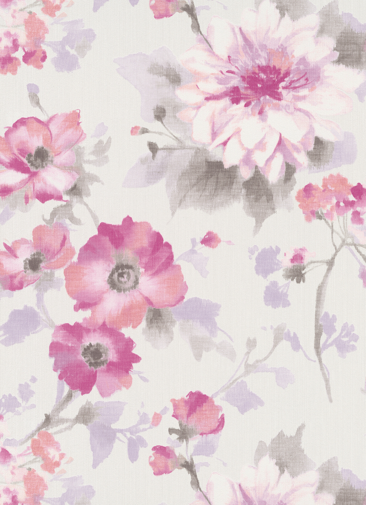 Papier peint vinyle grainé sur intissé 10051-05 motif fleurs rouges