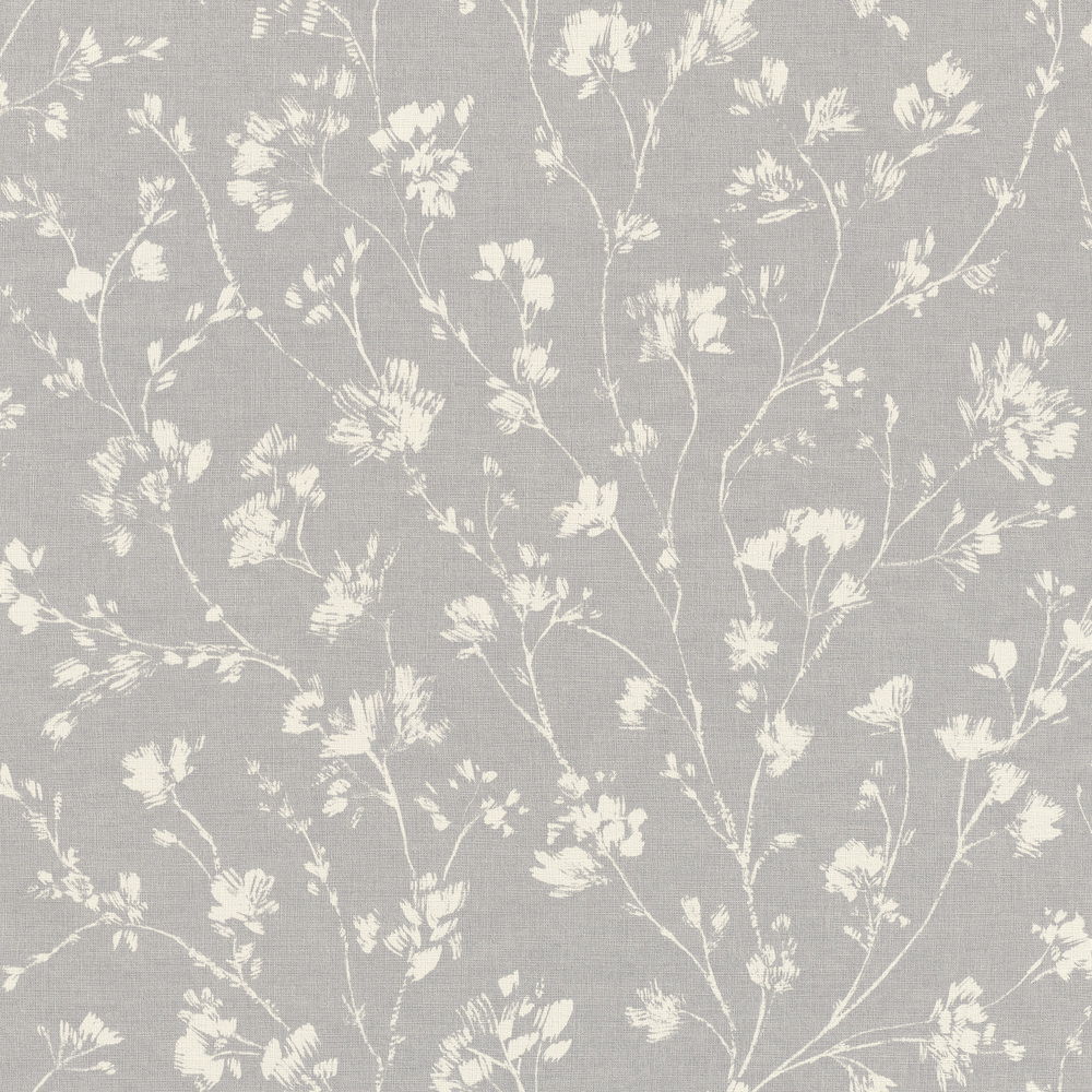 Papier peint vinyle grainé sur intissé motif fleurs grises Collection Décorama 2024