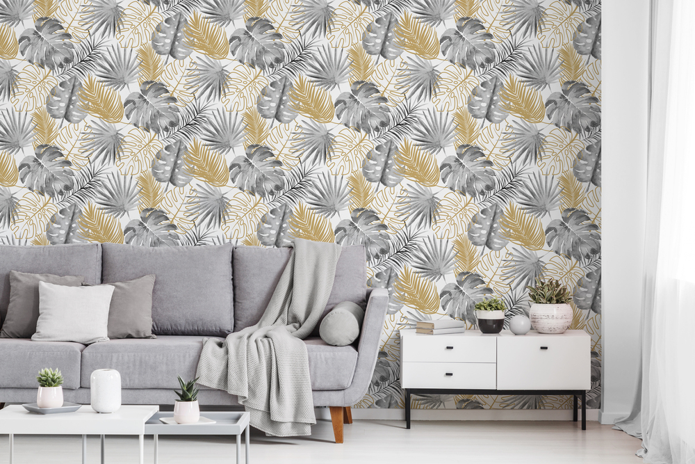 L60409 - Papier Peint Intissé Glitter Amazonie Gris