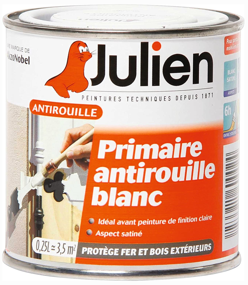 Pot de primaire antirouille Feri'prim blanc 0.25L pour métaux extérieurs