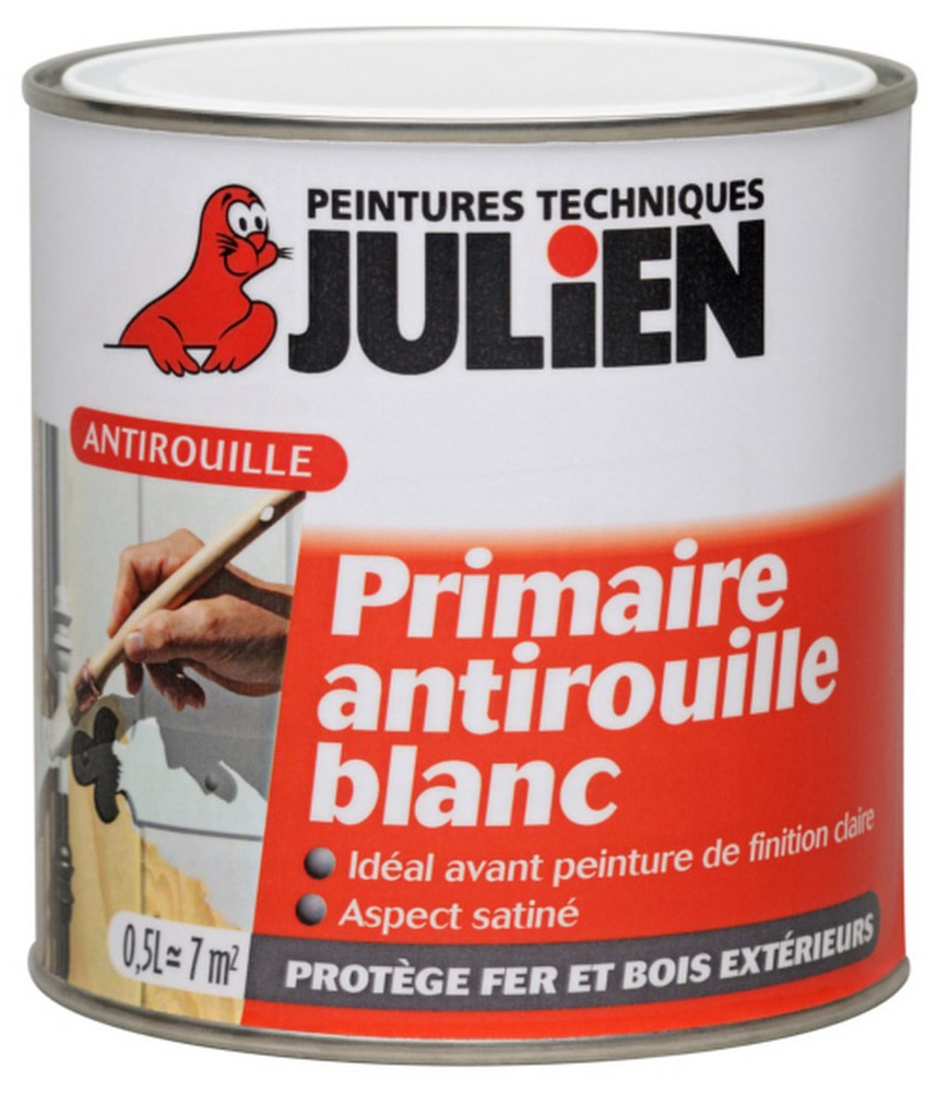 Primaire antirouille Feri'prim blanc 0.5L pour métaux extérieurs