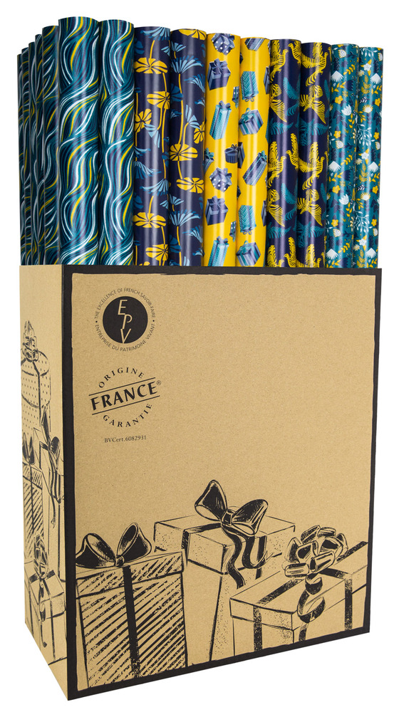 Box de 60 rouleaux de papier cadeau Styl' 0.70 x 2 m