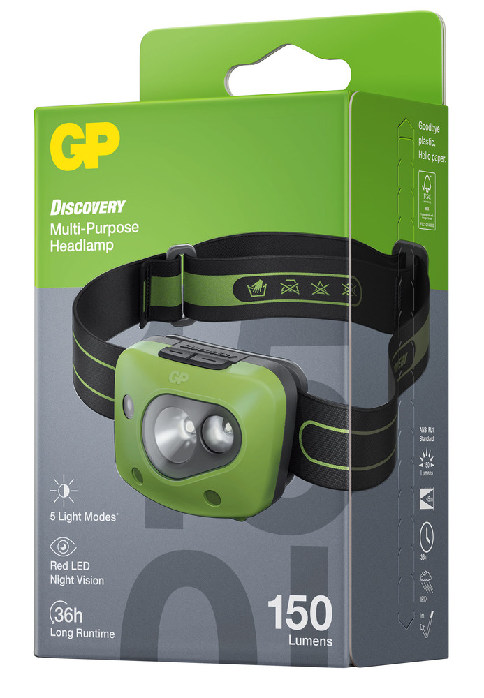 Lampe Frontale 150 Lumens GP CH43  Discovery