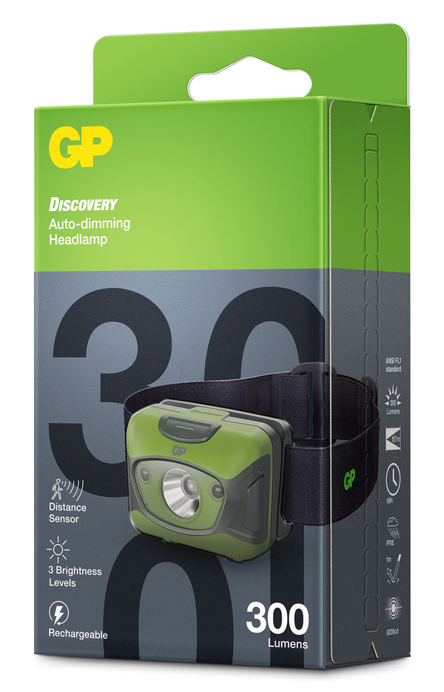Lampe Frontale 300 Lumens GP CHR41 Discovery