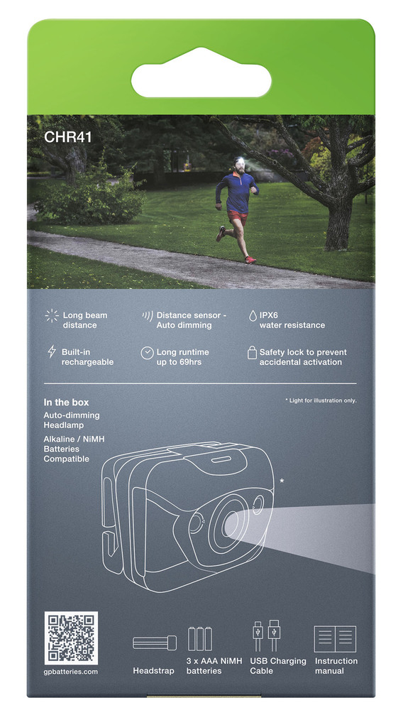 Lampe Frontale 300 Lumens GP CHR41 Discovery