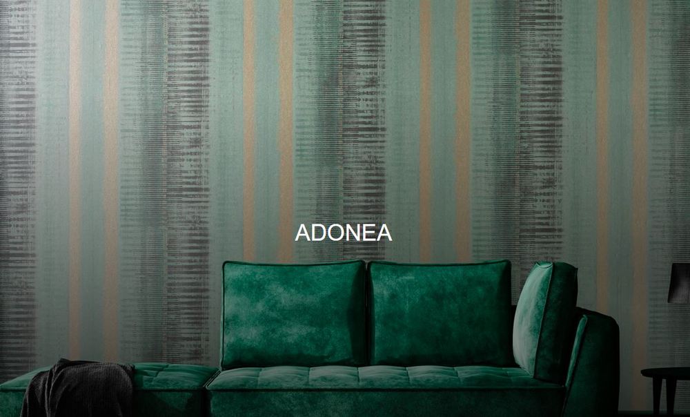 Album Adonéa de collections de papiers peints, avec échantillons de textures et motifs variés.