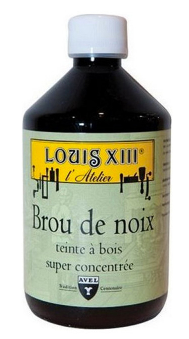 Teinture bois Brou de Noix 500 ml pour une coloration naturelle et profonde des boiseries.