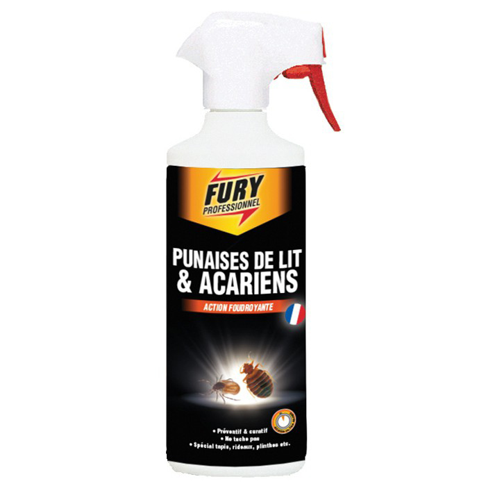 Vaporisateur insecticide Fury 500 ml prêt à l'emploi contre punaises de lit et acariens