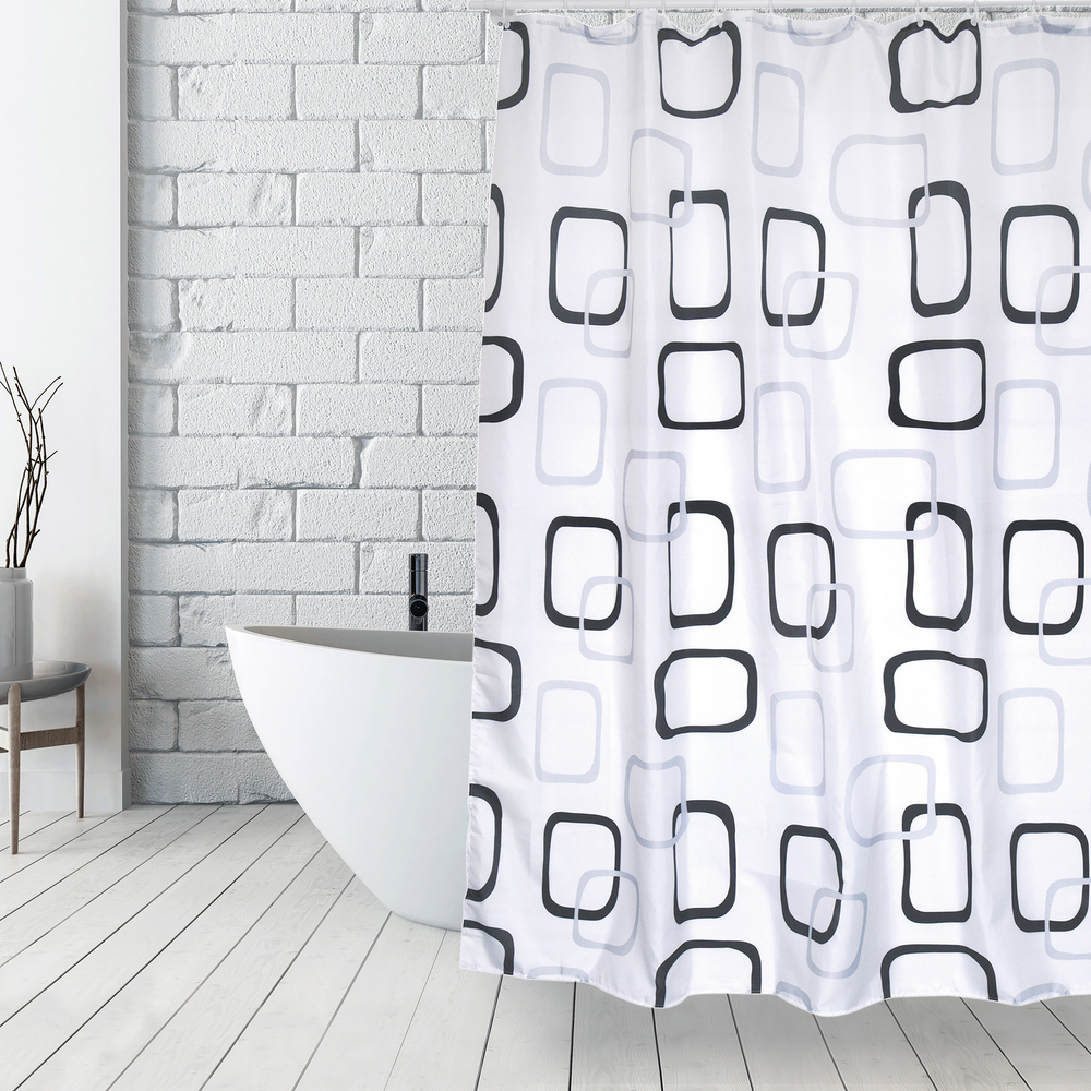 Rideau de Douche en Polyester motif Vintage 180 x 200 cm imperméable