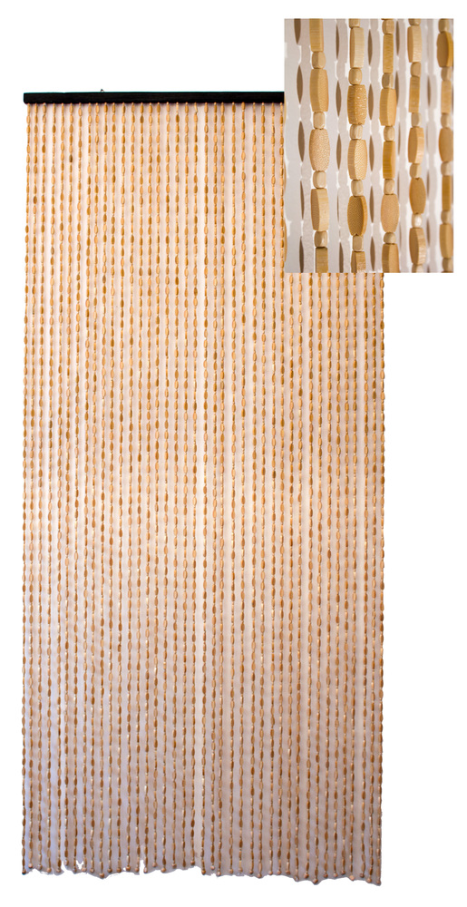 Rideau de porte Sumatra beige 90x200 cm, moustiquaire à lanières pour porte de terrasse