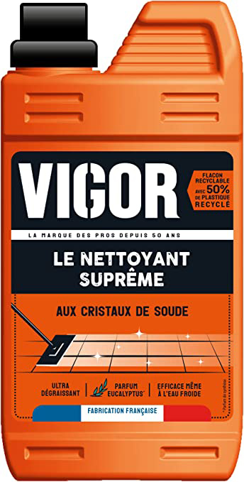 Nettoyant puissant pour sols durs Nettoyant Suprême aux Cristaux de Soude, parfum Eucalyptus, flacon 1 litre