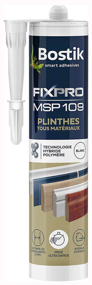 Mastic Colle FIXPRO MSP109 290 ml pour plinthes tous matériaux, fixation puissante et durable