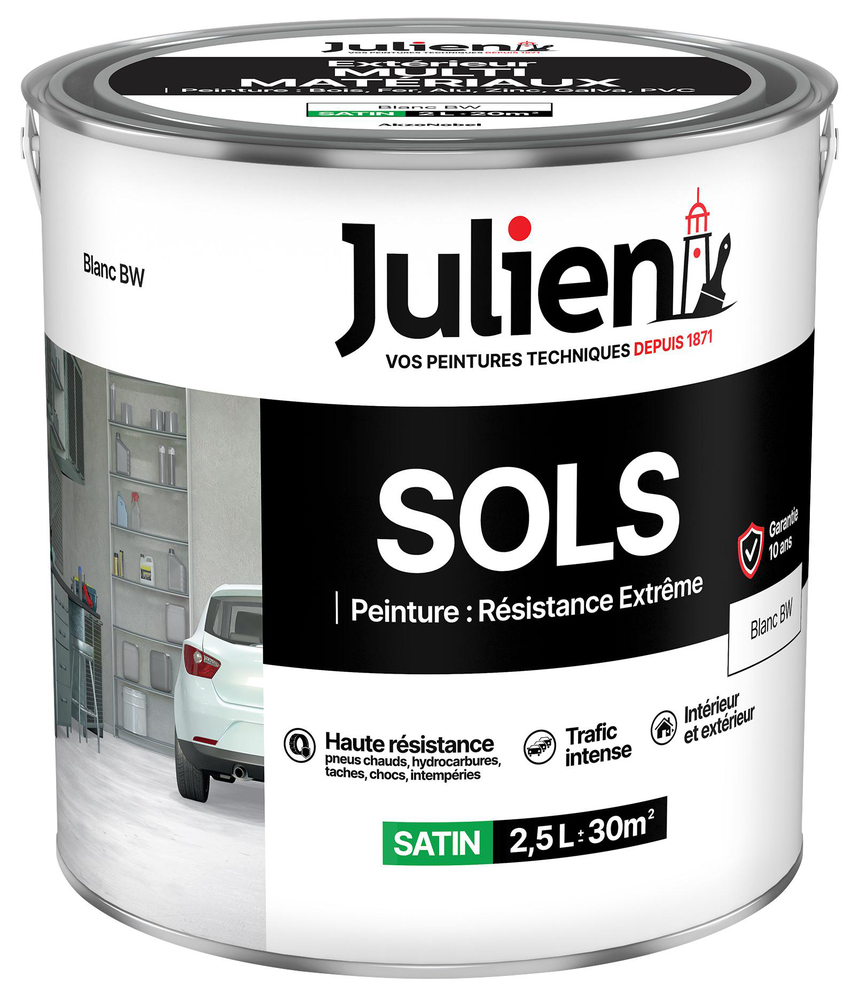 Peinture de sol Extreme Satin 2.5L, haute résistance au trafic avec finition satinée
