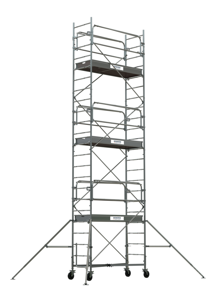 Échafaudage roulant en acier Generis 750/3, hauteur de plancher 9.3m, évolutif