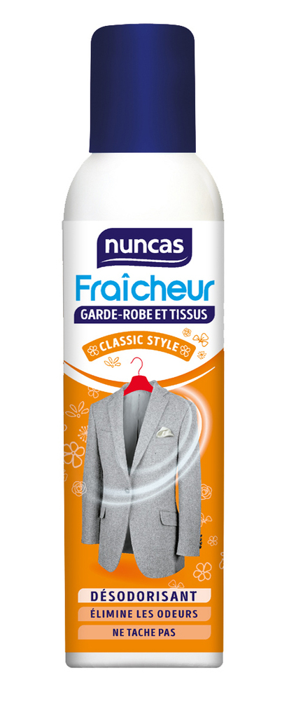 Désodorisant et désinfectant en spray Fraîcheur Garde-Robe et Tissus 250 ml