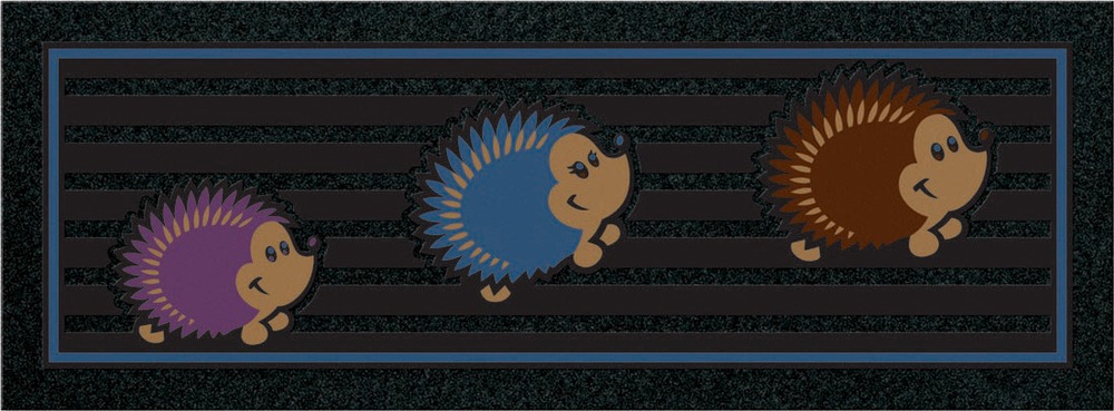 Tapis aiguilleté multi-usages motif Hérisson 25 x 68 cm