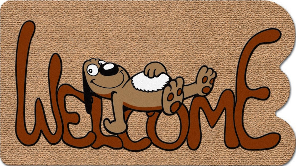 Tapis faux coco aiguilleté Kokarda Cane Relax 40 x 70 cm beige pour entrée