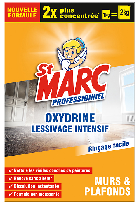 Poudre détergente Oxydrine Lessivage Intensif Murs et Plafonds 1 kg pour nettoyage en profondeur