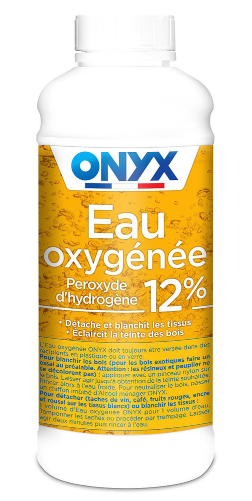 Eau Oxygénée 12% 1L, solution éclaircissante et dégriseuse pour bois en bouteille