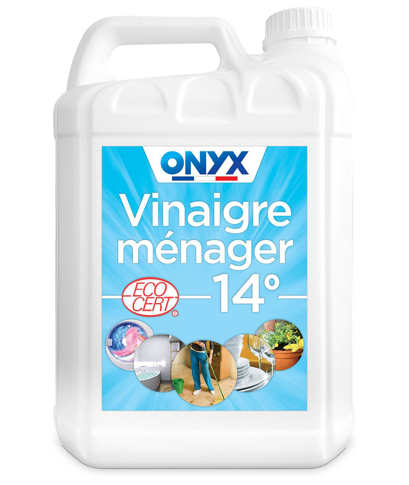 Bidon de vinaigre ménager concentré 14° 5L pour nettoyage multi-usages écologique.