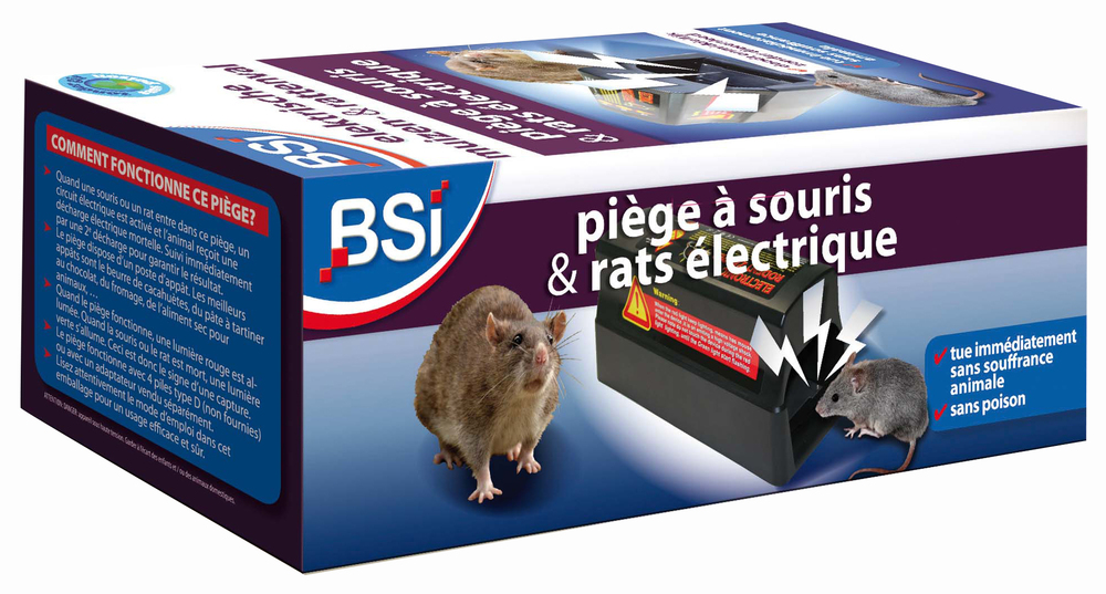 Piège électrique pour rats et souris, appareil électronique compact d'élimination des nuisibles.