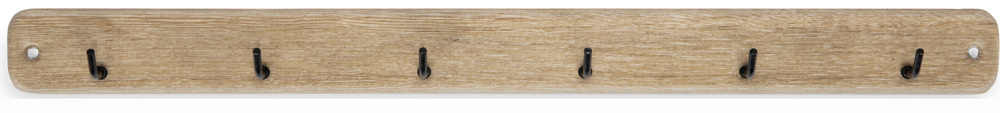 6 Crochets sur Support Aspect Bois de 37 cm