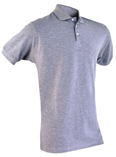 Polo de travail gris à manches courtes en mailles piquées, confortable et résistant