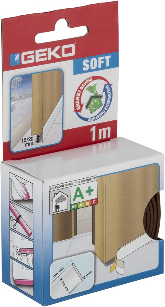 Bas de porte adhésif en mousse PVC 38x100 cm pour isolation thermique et protection contre les courants d'air