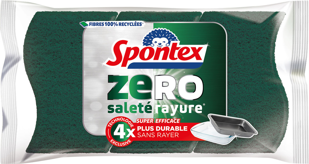 Lot de 3 éponges de ménage Zéro Saleté et Rayure non-abrasives pour toutes surfaces.