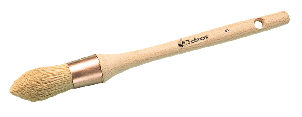 Brosse à rechampir Chantier Toutes Peintures N°3/0 pour travaux de précision avec manche en bois