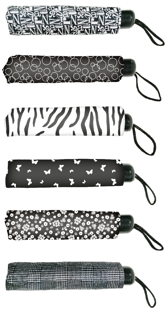 Parapluie pour femme mini Topless Imprimé, avec motifs colorés et étui de rangement compact.