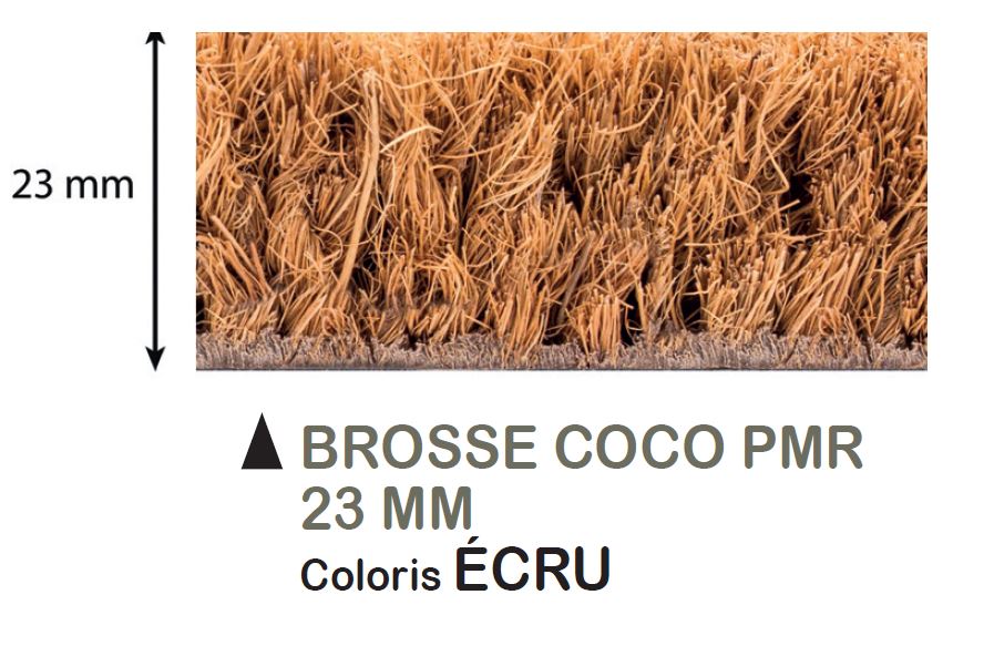 Tapis Brosse Coco Écru Spécial PMR 23 mm 1 m x 10 m