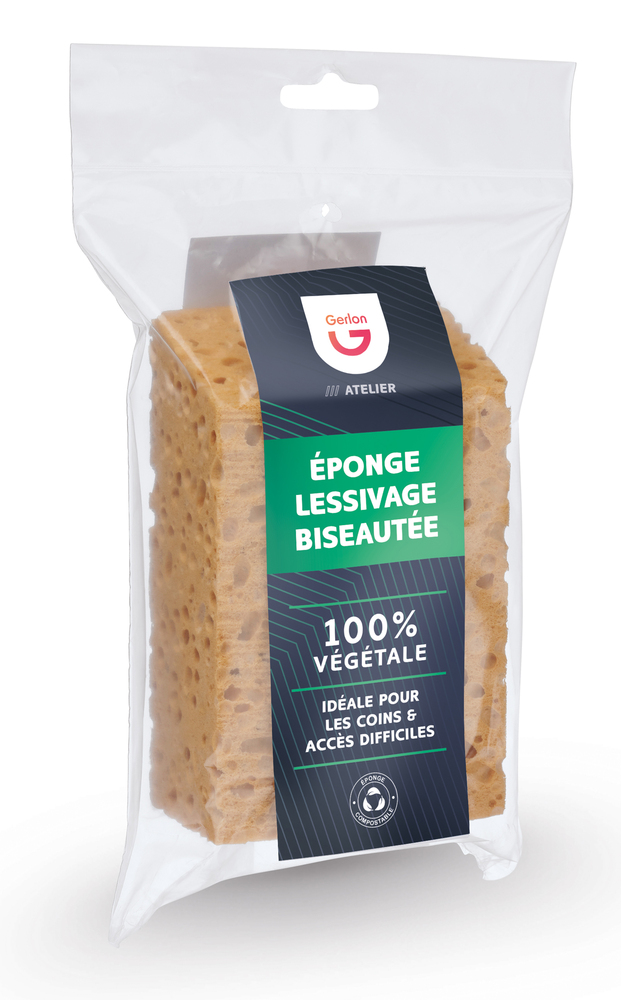 Éponge de nettoyage végétale biseautée résistante pour gros travaux et nettoyages intensifs