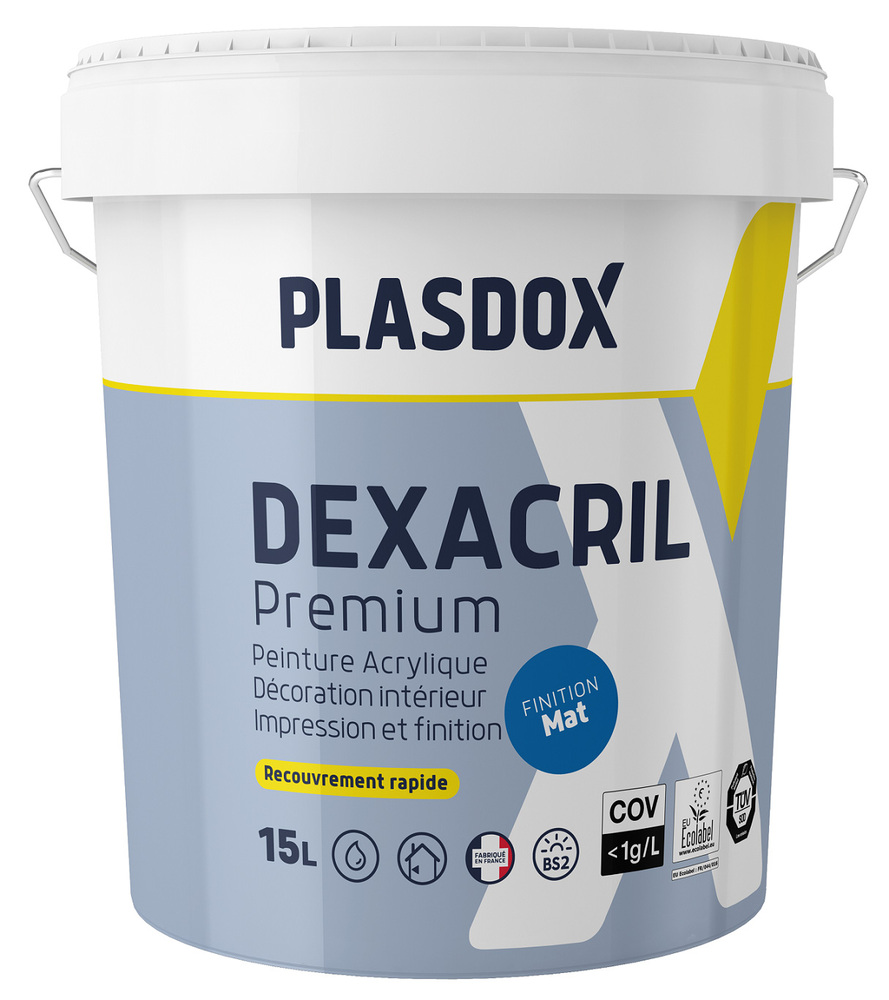 Peinture intérieure mate Dexacril Mat Premium, finition veloutée et haute couvrance