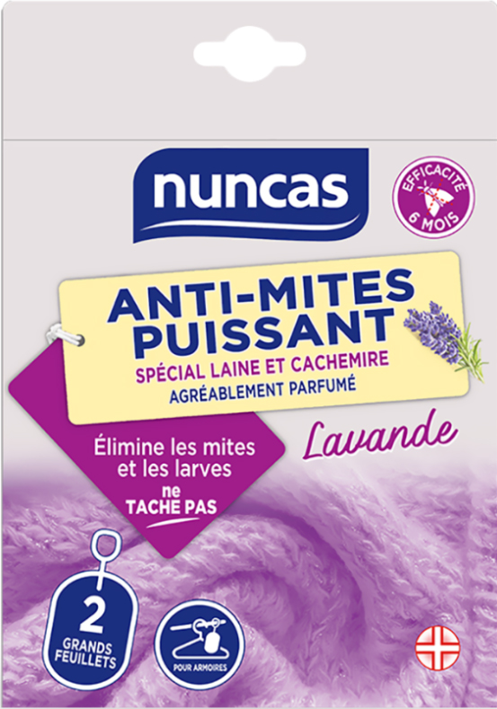 Anti-Mites Puissant 2 Grands Feuillets Spécial Armoire