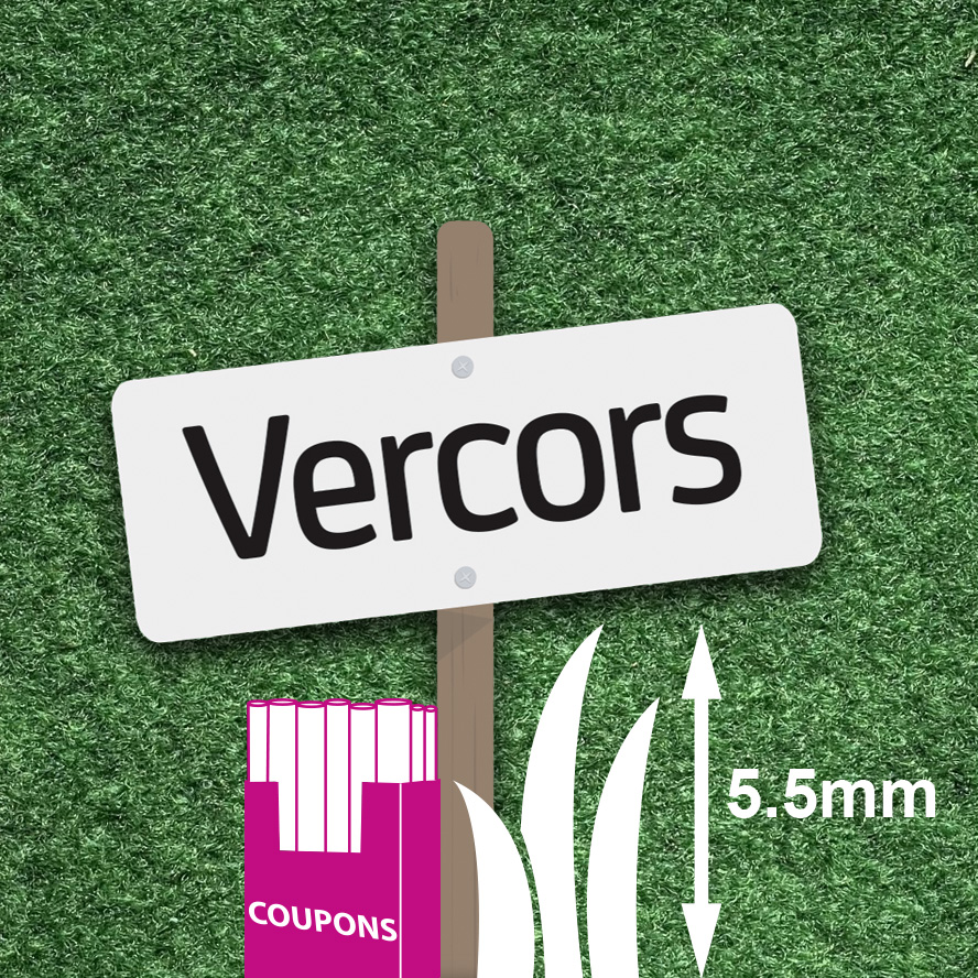 Coupon de gazon synthétique Vercors 1 x 4 ml aspect naturel pour jardin et terrasse.